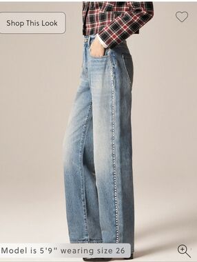 NWT J.Crew Womens Slouchy jean with embellished side stripe Sz 27 $228